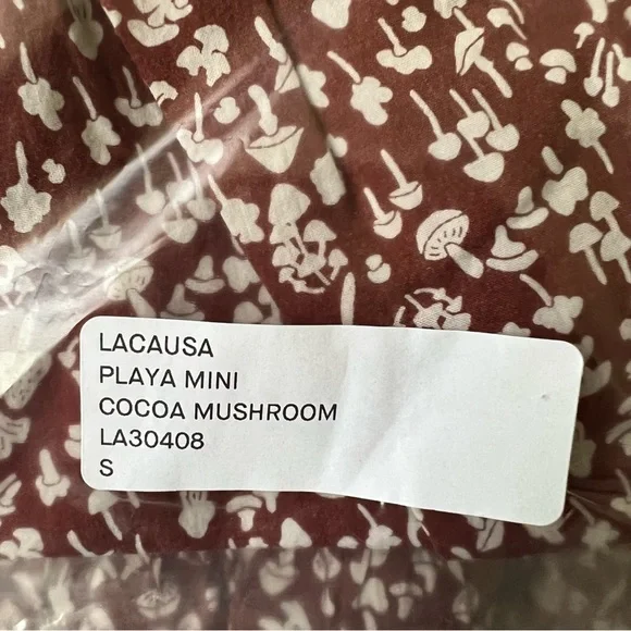 LACAUSA x Anthropologie Playa Mini Boho Flowy Dress in Cocoa Mushroom NWT - Picture 5 of 7